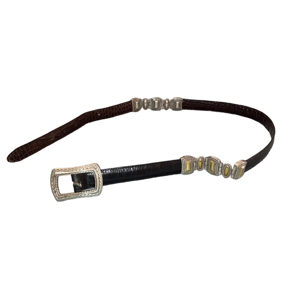 Women’s—Brighton Reversible Black And Brown Belt. Silver Detailing And Buckle. - Picture 9 of 13